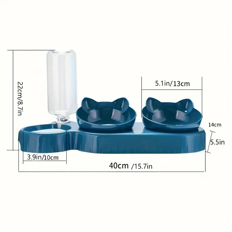 TwinFeast™ 3-in-1 Cat Feeding Station