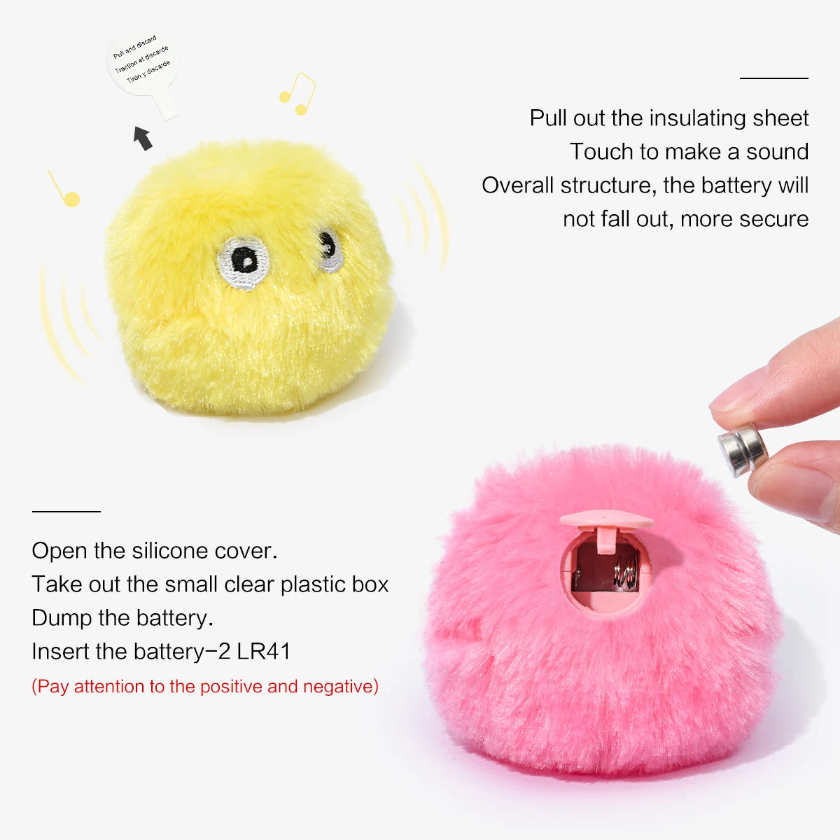 Interactive Smart Plush Ball – Touch-Activated Toy for Cats