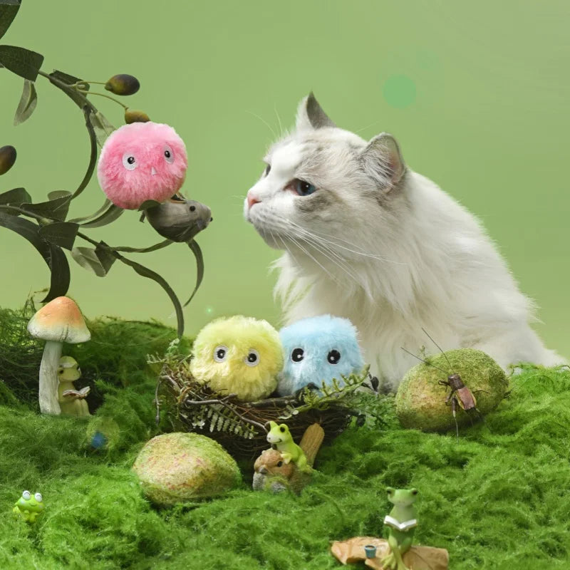 Interactive Smart Plush Ball – Touch-Activated Toy for Cats