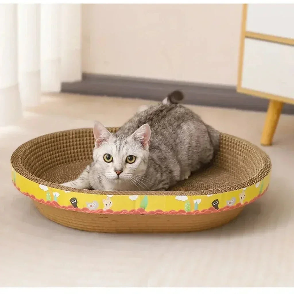 ScratchNest™ Oval Cat Scratching Board 🐾