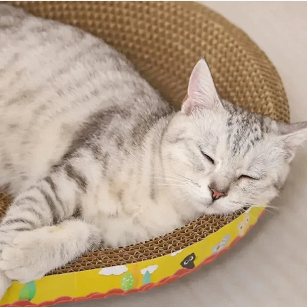 ScratchNest™ Oval Cat Scratching Board 🐾