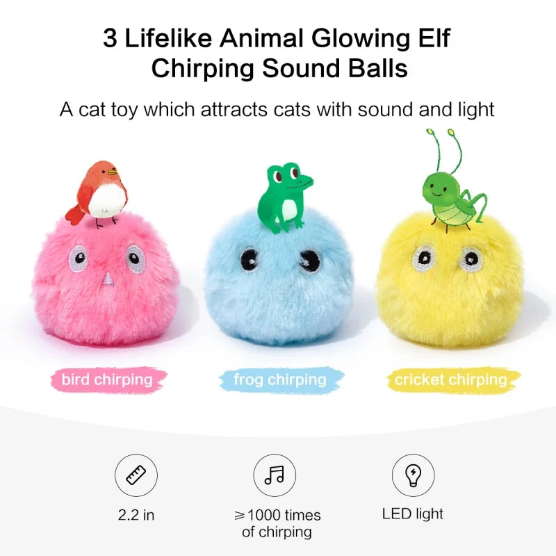 Interactive Smart Plush Ball – Touch-Activated Toy for Cats