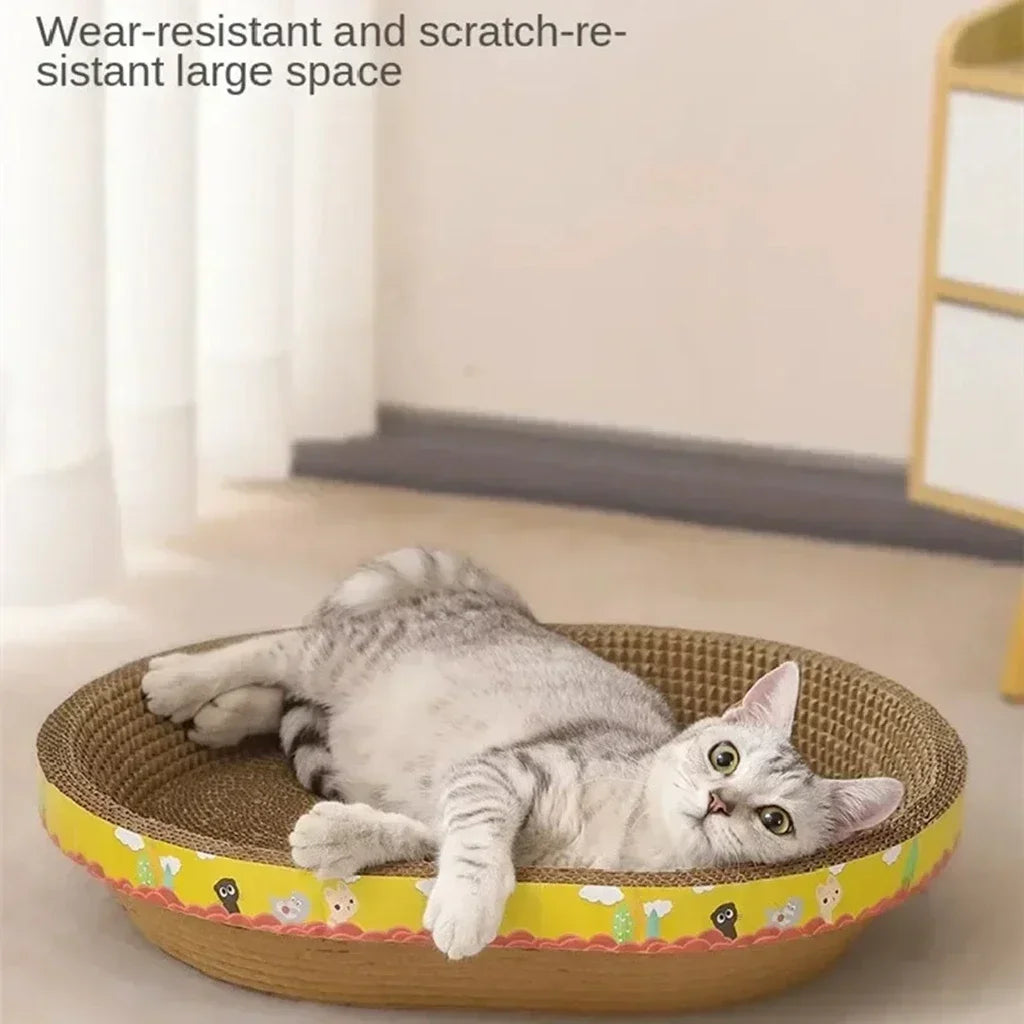 ScratchNest™ Oval Cat Scratching Board 🐾