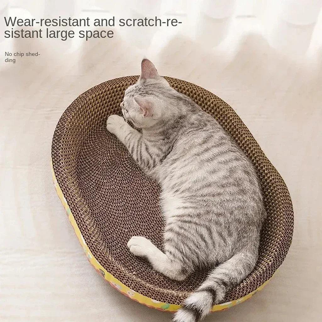 ScratchNest™ Oval Cat Scratching Board 🐾